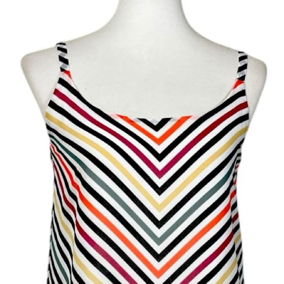 Cabi Tank Top #5043 Black White Pink Chevron Stripe Linea Tank Women’s Size XS - Picture 6 of 13